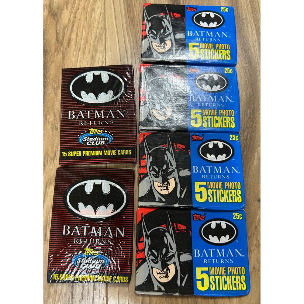 Topps Batman Returns Trading Card & Sticker Packs LOT/6 1991 1992 VTG Sealed